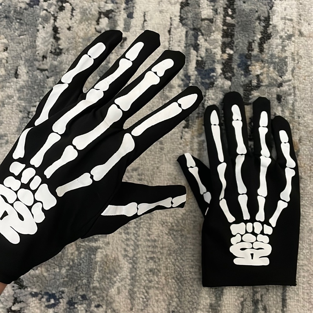 Skeleton Gloves S/M Halloween Costume